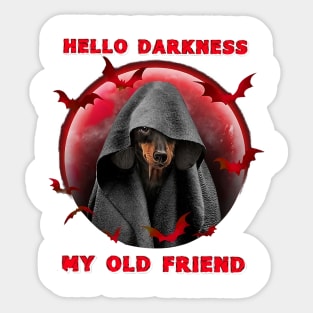 Hello Darkness My Old Friend Dachshund Dog halloween Sticker